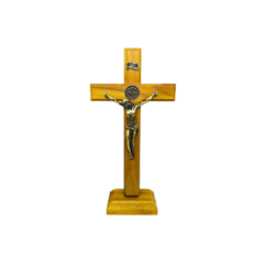 Crucifixo de Mesa ou Parede com Medalha de São Bento - 19cm