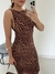 Vestido Animal Print Tule - Marrom - comprar online