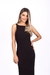 Vestido Adulto Tricô Midi Canelado Preto Tulipa - comprar online