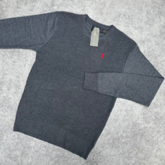 Pullover Polo Tramado Gris Oscuro