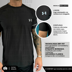 Remera UnderArmour Dry-Fit Negra en internet