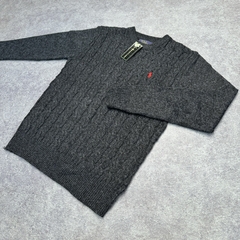 Sweater Polo Vintage Gris Oscuro