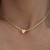 Colar Choker Malha Coração Banho de Ouro 18k