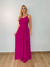 Vestido Larissa Longo Com Faixa Fucsia