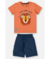 CONJUNTO CAMISETA MALHA LEAO E BERMUDA EM MOLETOM TANGERINA UP BABY - comprar online