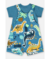 CONJUNTO JARDINEIRA MOLETOM E BODY MALHA FLAME DINO AZUL UP BABY - comprar online