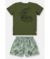 CONJ CAMISETA MALHA E SHORT MICROFIBRA VERDE OLIVA UP BABY -  Lelidi Baby Kids | Moda Infantil Confortável e Estilosa