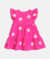 VESTIDO BORDADOS FLOR ROSA NEON FORTE MOMI -  Lelidi Baby Kids | Moda Infantil Confortável e Estilosa