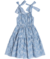 VESTIDO CHAMBRAY BORDADO AZUL FROZEN MOMI -  Lelidi Baby Kids | Moda Infantil Confortável e Estilosa