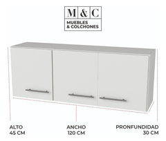 Alacena Mueble Cocina Melamina Orlandi 1.20 Organizador - comprar online