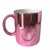 Caneca porcelana cromada - 325 ml rosa