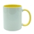 Caneca para sublimação de cerâmica branca com alça soft amarelo