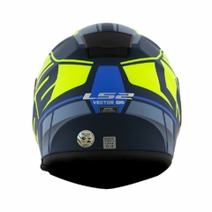 CAPACETE LS2 VECTOR KRIPTON MATTE BLUE/HV YELLOW - loja online