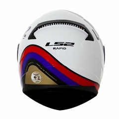 CAPACETE LS2 RAPID STARK WHITE/RED/BLUE/GOLD - Loja Helmet