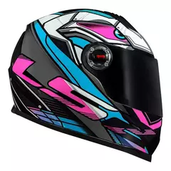 CAPACETE LS2 CLASSIC XDRON CYAN ROSA