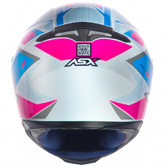 CAPACETE ASX EAGLE FAST BRILHO BRANCO/ROSA/AZUL - Loja Helmet