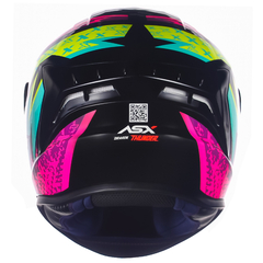 CAPACETE ASX DRAKEN THUNDER BRILHO PRETO/ROSA/TIFFANY - Loja Helmet