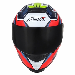 CAPACETE ASX EAGLE RACING ATTACKER BRILHO BRANCO/AZUL/VERMELHO - comprar online