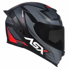 CAPACETE ASX EAGLE RACING ATTACKER FOSCO PRETO/CINZA/VERMELHO