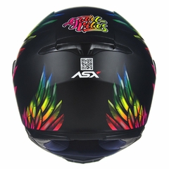 CAPACETE ASX EAGLE VIBES FOSCO PRETO/COLOR - Loja Helmet