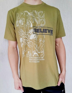 T.SHIRT MASCULINA MEIA MALHA 30.1 PENTEADA BELIEVE - loja online