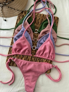 Conjunto Bikini c/Argollas - Tela Texturada - BKH730/1