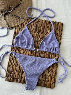 Conjunto Bikini c/Argollas - Tela Texturada - BKH730/1 en internet