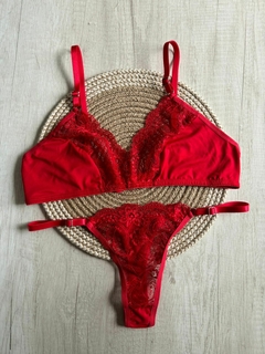 Conjunto Microfibra/Puntilla c/Less Regulable – X3243/1 - Habia Una Vez Lingerie