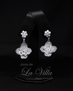 aretes en filigrana momposina, plata ley 950, Mompos, Mompox, aretas, joyas de la villa