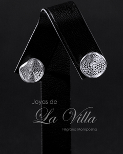 aretes en filigrana momposina, plata ley 950, Mompos, Mompox, aretas, joyas de la villa