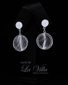 aretes en filigrana momposina, plata ley 950, Mompos, Mompox, aretas, joyas de la villa