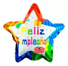 Globo Estrella "Feliz cumpleaños" Multicolor 10´´