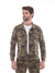 Camisa Masculina Sarja Lycra Camuflado Bege