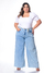 Calça Feminina Jeans Plus WideLeg Barra A Fio E Cinto L2/2