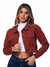 Jaqueta Feminina Sarja Lycra Marsala Cropped - comprar online