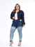 Jaqueta Feminina Jeans Lycra Plus Cropp Com Pregas L1/2 - comprar online