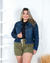 Jaqueta Feminina Jeans Plus Barra Desfiada - L1/2