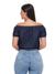 Blusa Feminina Jeans Ciganinha com Decote - Delavê - comprar online
