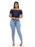 Blusa Feminina Jeans Ciganinha com Decote - Delavê - Razon Jeans