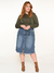 Saia Jeans Feminina Plus Size Clochard com Cinto