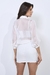 Conjunto Branco Camisa + Saia Curta com Bordado Industrial com Recortes em Tule MondaBelle - comprar online
