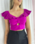 Cropped duna plissado - loja online