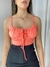 Cropped canelado decote Camponesa - comprar online