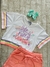 Conjunto Boxy Over Borboletas e Short Neon Kukiê - Mãe de Anjo Moda Infantil