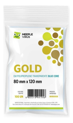 Sleeves Gold 80 X 120 Blue Core - Meeple Virus