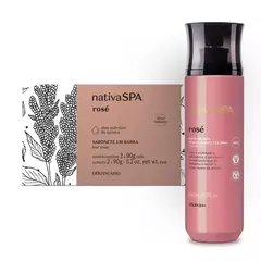 Combo Nativa SPA Rosé: Body Splash 200ml + Sabonetes em Barra 2x90g