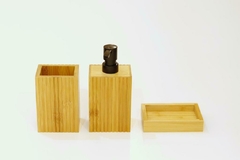 accesorio Kit de baño simil madera. Set x 3 (ba 1040) en internet