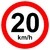 Placa de velocidade máxima permitida 20 km/h R-19