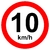 Placa de velocidade máxima permitida 10 km/h R-19