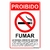 Placa de proibido fumar com lei federal